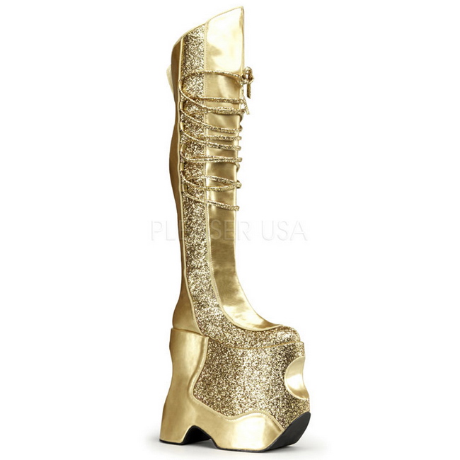 Or Etinceler 22 cm FABULOUS3035 Bottes pour Drag Queen