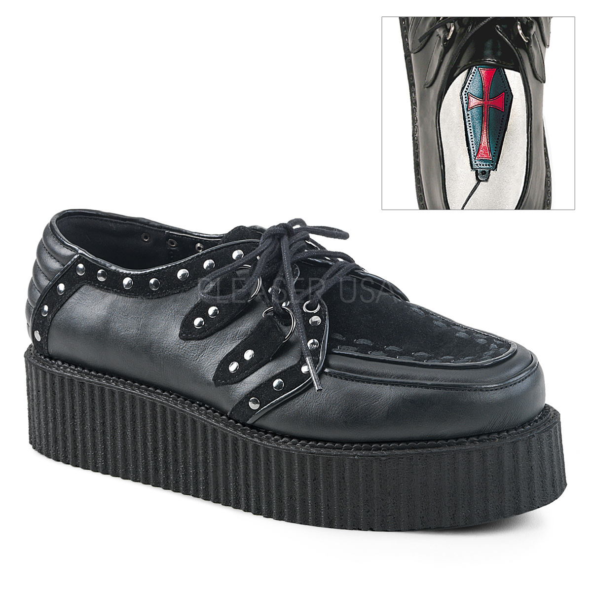 Similicuir 5 cm V-CREEPER-535 Chaussures Creepers Hommes ...