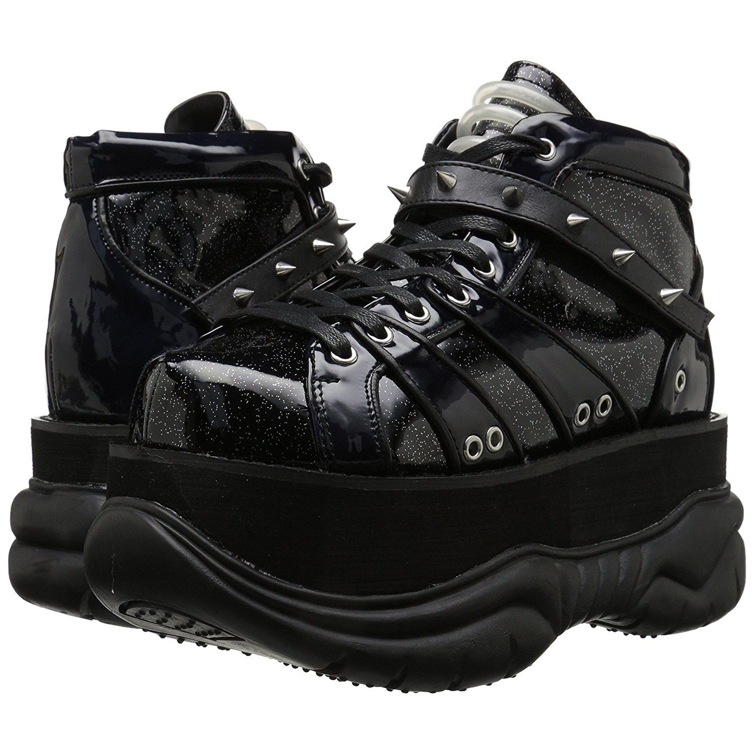 Similicuir Noir 7,5 cm NEPTUNE-100 Chaussures Gothiques Hommes Plateforme