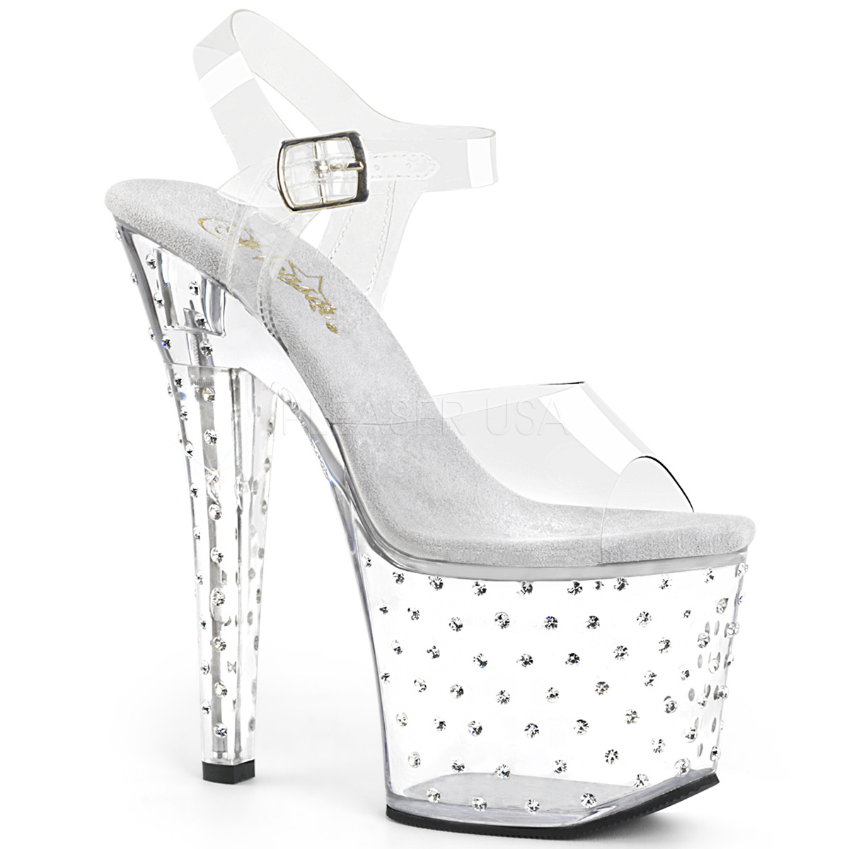 talon transparent strass
