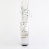 1021C-7 - 18 cm bottine talon haut femme pleaser strass transparentes