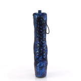 1040SPF - 18 cm bottine talon haut femme pleaser motif serpent bleues