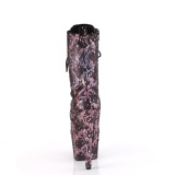 1040SPF - 18 cm bottine talon haut femme pleaser motif serpent rose