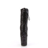 1040SPF - 20 cm bottine talon haut femme pleaser motif serpent noires
