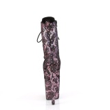 1040SPF - 20 cm bottine talon haut femme pleaser motif serpent rose