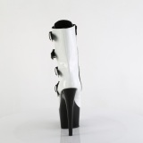 1046TT - 18 cm plateforme bottines talons aiguilles vernis blanc