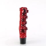 1046TT - 18 cm plateforme bottines talons aiguilles vernis rouges