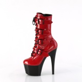 1046TT - 18 cm plateforme bottines talons aiguilles vernis rouges