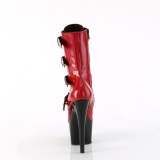 1046TT - 18 cm plateforme bottines talons aiguilles vernis rouges