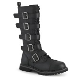 Cuir Vegan RIOT-18BK bottes  cap d acier - bottes de combat demonia