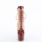 ADORE-1020DC - 18 cm plateforme bottine haut talon verni burgundy