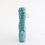 ADORE-1020GWR 18 cm bottine talon haut femme pleaser glitter turquoise