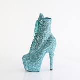 ADORE-1020GWR 18 cm bottine talon haut femme pleaser glitter turquoise