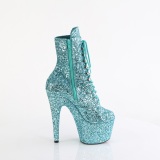 ADORE-1020GWR 18 cm bottine talon haut femme pleaser glitter turquoise