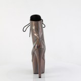 ADORE-1020HG - 18 cm bottine talon haut femme pleaser hologramme brun