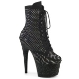 ADORE-1020RM 18 cm bottine talon haut femme pleaser strass noir