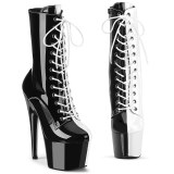 ADORE-1040TT 18 cm bottine talon haut femme pleaser noir blanc