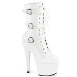 ADORE-1043 - 18 cm plateforme bottines talons aiguilles vegan blanc