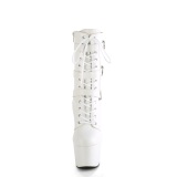 ADORE-1043 - 18 cm plateforme bottines talons aiguilles vegan blanc