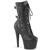 ADORE-1043 - 18 cm plateforme bottines talons aiguilles vegan noires