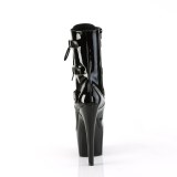 ADORE-1043 - 18 cm plateforme bottines talons aiguilles vernis noires