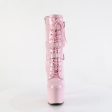 ADORE-1043 - 18 cm plateforme bottines talons aiguilles vernis rose