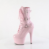 ADORE-1043 - 18 cm plateforme bottines talons aiguilles vernis rose