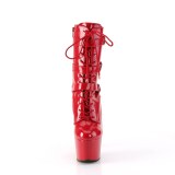 ADORE-1043 - 18 cm plateforme bottines talons aiguilles vernis rouges