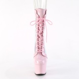 ADORE-1047 - 18 cm plateforme bottines talons aiguilles vernis rose