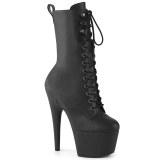 ADORE-1049WR - 18 cm plateforme bottines talons aiguilles vegan noires