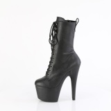 ADORE-1049WR - 18 cm plateforme bottines talons aiguilles vegan noires