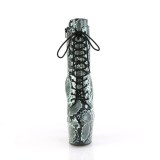 ADORE - 18 cm bottine talon haut femme pleaser motif serpent vertes