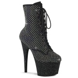 ADORE-RM 18 cm bottine talon haut femme pleaser strass noir