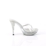 Argent 11,5 cm ELEGANT-401R mules plateforme talon haut strass