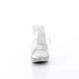 Argent 11,5 cm ELEGANT-402 mules plateforme talon haut strass