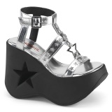 Argent 13 cm Demonia DYNAMITE-12 sandales emo talons compenses