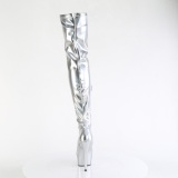 Argent 15 cm DELIGHT-3000HWR Hologramme bottes overknee plateforme de pole dance