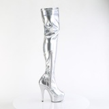 Argent 15 cm DELIGHT-3000HWR Hologramme bottes overknee plateforme de pole dance