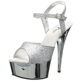 Argent 15 cm Pleaser DELIGHT-609G Chrome Plateforme Talons Hauts