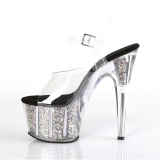 Argent 18 cm ADORE-708CG etincelle talons avec plateforme