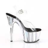 Argent 18 cm ADORE-708HGI Hologramme talons avec plateforme