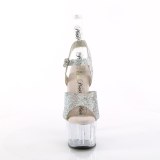 Argent 18 cm ADORE-708N-RS chaussures  talons plateforme strass
