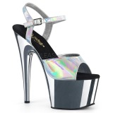 Argent 18 cm ADORE-709HGCH Hologramme talons avec plateforme