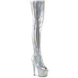 Argent 18 cm BEJ-3011-7 Hologramme bottes overknee plateforme pole dance