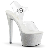 Argent 18 cm Pleaser SKY-308MG chaussures  talons etincelle