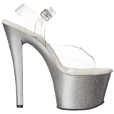 Argent 18 cm Pleaser SKY-308MG chaussures  talons etincelle