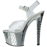 Argent 18 cm Pleaser STARDUST-708 Talons Aiguilles Chrome Plateforme