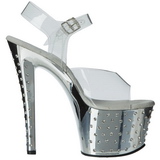 Argent 18 cm Pleaser STARDUST-708 Talons Aiguilles Chrome Plateforme