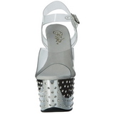 Argent 18 cm Pleaser STARDUST-708 Talons Aiguilles Chrome Plateforme