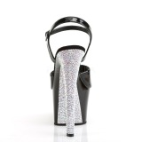 Argent 18 cm SKY-309CHRS chaussures  talons plateforme strass